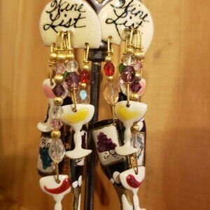 Lunch at the Ritz - Vintage WINE LIST Earrings